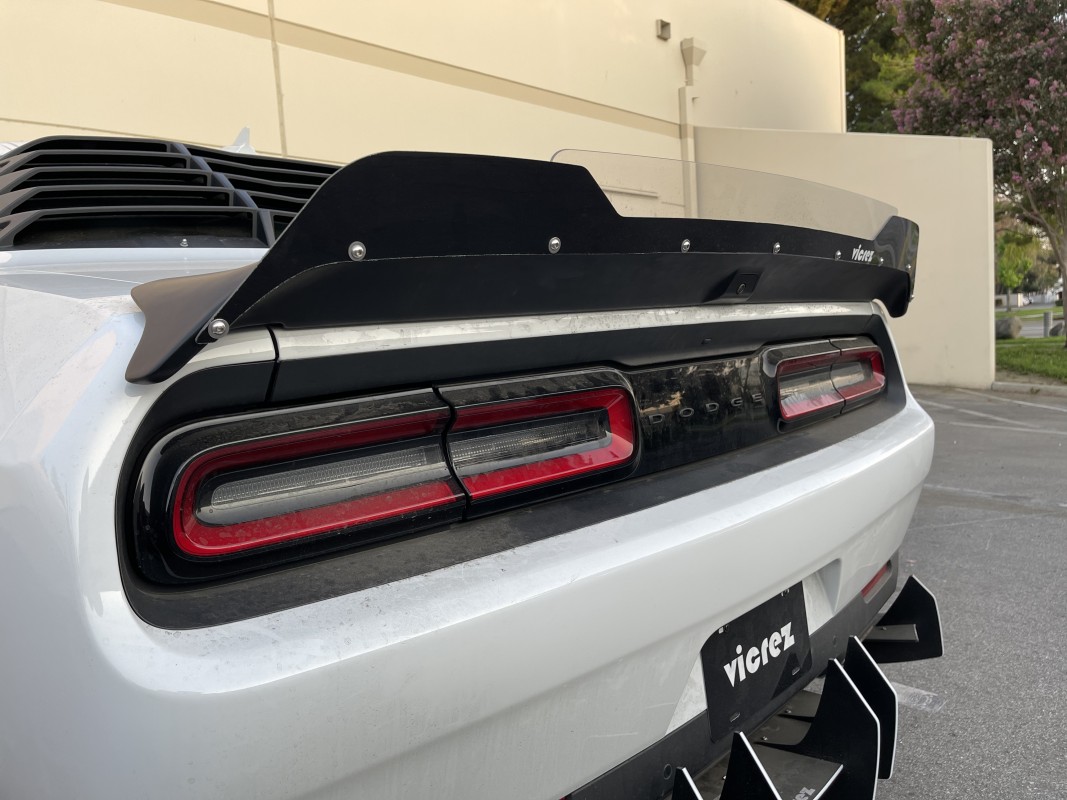 thumbnail image 2 of Gloss Black Hellcat Style Rear Trunk Spoiler For Dodge Challenger 2008-2022 - With Backup Camera Hole 2 of 6